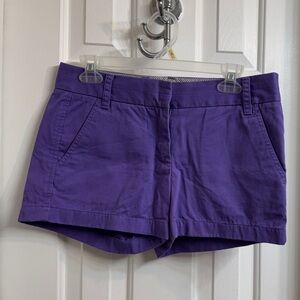 J. Crew 100% Cotton Purple Casual Shorts